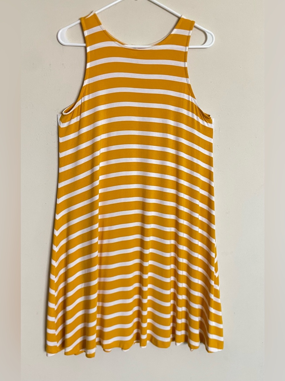 Old Navy Yellow and White Stripe Sleeveless Swing Dress